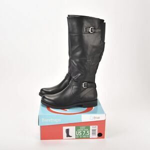 Baretraps Cassidy Black Ladies Faux Leather Knee High Boots Size 7.5 LNIB